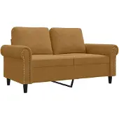 vidaXL Tweezitsbank 120 cm fluweel bruin