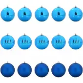 vidaXL Kerstbal Set XL 15 st Blauw Ø 10 cm Kunststof LED's