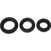 Rimba – Siliconen Cockring met Bandenmotief - Zwart ø 30 mm