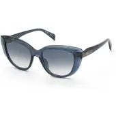 Blumarine Zonnebril SBM242S 54/18/140 Glanzend transparant blauw Acetaat VROUW SBM242S