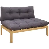 vidaXL Midden Sofa Eenheid Licht Acacia en Donker Grijs Acaciahout