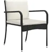 vidaXL Tuinset, zwart, polyrotan