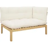 vidaXL Hoek Sofa Eenheid Licht Acacia en Crèmekleurig Wit Acaciahout