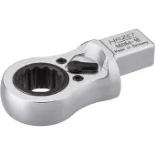 Hazet Insteek-ratel-ringsleutel 6606D-18 · 14 x 18 mm insteekvierkant massief · Buitentwaalfkant profiel · SW 18 mm