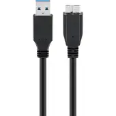 Goobay USB A naar Micro USB kabel | 1.8 meter | USB 3.0 (100% koper, Zwart)