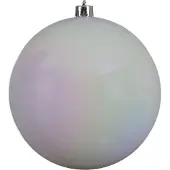 Christmas Decoration Kerstbal plastic emaille 200mm wit iris