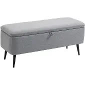 HOMCOM -Sitzbank-Polyester, Stahl-101L x 38,5B x 44,5H cm-Grau