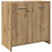vidaXL Wastafelkast 60x33x60 cm bewerkt hout artisanaal eikenkleurig