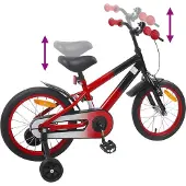 vidaXL Kinderfiets 16 Inch voor 4-6 jaar oud Rood Zwart