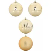 vidaXL Kerstbal Set XXL 4 st Goud Ø 20 cm Kunststof LED's