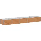 vidaXL Verhoogde plantenbak, lichtbruin, 400 x 80 x 45 cm, verzinkt staal