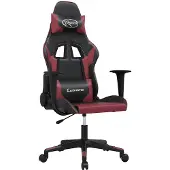 vidaXL Massage gamestoel kunstleer zwart en wijnrood