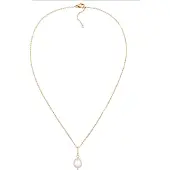 Elli - Halsketting - Dames Hanger Glaskraal Elegant Goudkleurig - Dames