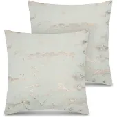 Aspero 2 kussenslopen met marmermotief, 45 x 45 cm, „Carrara“
