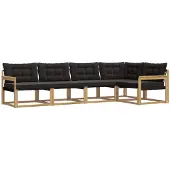 vidaXL Buiten bank set 5 st Wit en zwart