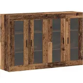 vidaXL Wandgemonteerde Kasten 2 st Oud hout 69,5 x 34 x 90 cm