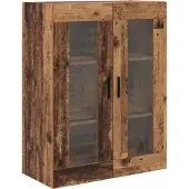 vidaXL Highboard 2 st Oud Hout 69,5 x 34 x 180 cm Bewerkt hout