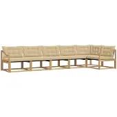 vidaXL Buiten bank set 6 st Wit en Beige