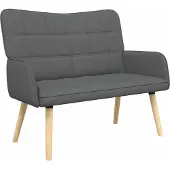 vidaXL 2-Zits Sofa Donkergrijs 115 x 61 x 87 cm Stof