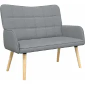 vidaXL 2-Zits Sofa Lichtgrijs 115 x 61 x 87 cm Stof