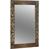 vidaXL Wandspiegel Walnootbruin 70 x 50 cm Bewerkt hout en glas