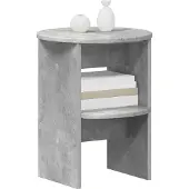 vidaXL Bijzetkast Beton Grijs Ø40 x 50 cm Geconstrueerd hout