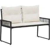 vidaXL Tuinbank 2 -Seater 4 st 110 x 59 x 82 cm poly rattan