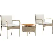 vidaXL Tuinset Beige poly rattan