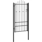 vidaXL Hekpoort ASTEN 100 x 175 cm Metaal Zwart Vergrendelbaar