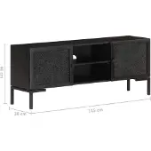 vidaXL Tv-meubel 115x30x46 cm massief mangohout zwart