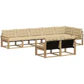vidaXL Buiten bank set 8 st Wit en Beige
