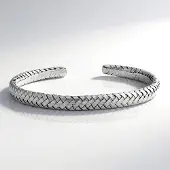 Cavill - Zilveren Armband - 925 Sterling Zilver - Gevlochten Open en Flexibele Armband - Nan Collection - Tijdloos Elegant Dames Sieraad - 15 57 gram