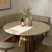 Giga Meubel Eettafel Faiza Marmer Beige Rond Ø150cm