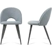 En.casa Eetkamerstoelen Karijo set van 2 stof 77x50x55 cm grijs []