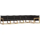 vidaXL Buiten bank set 6 st Wit en zwart