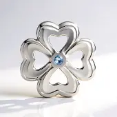 Cavill - Zilveren hanger - 925 Sterling Zilver - Zwitserse Blauwe Topaas 0,07 ct - Bloemvorm - Handgemaakt Luxe Sieraad