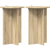 vidaXL Plantenstand 2 st Sonoma Eiken Ø40 x 60 cm Bewerkt hout