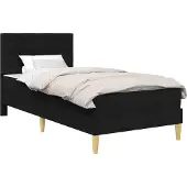 vidaXL Bedframe met matras met hoofdeinde Zwart 90 x 190 cm Stof