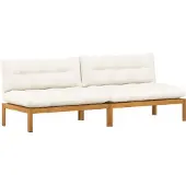 vidaXL Midden Sofa Eenheid 2 st Natuurlijk en Crème Wit Acaciahout