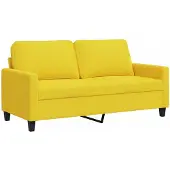 vidaXL Tweezitsbank 140 cm stof lichtgeel
