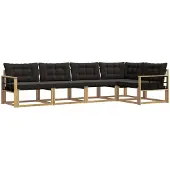 vidaXL Buiten bank set 5 st Wit en zwart