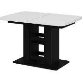 Vicco Eettafel Fenaro, Wit/Zwart, 120-160 x 80 cm