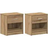 vidaXL Nachtkastjes 2 st met lade 39x28x41 cm artisanaal eikenkleurig