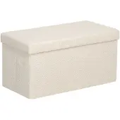 HOMCOM -Sitzbank-Polyester, MDF-76L x 38B x 38H cm-Cremeweiß