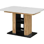 Vicco Eettafel Fenaro Wit/Goudkleurig Eiken 120-160 x 80 cm, Model 59605