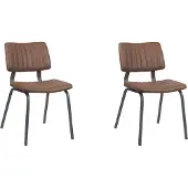 Label51 Eetkamerstoel Gusto - Bruin - Kunstleder - Zwart Metalen Frame