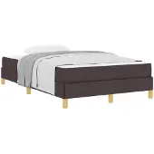 vidaXL Boxspring bed met matras Donkerbruin 120 x 200 cm Stof
