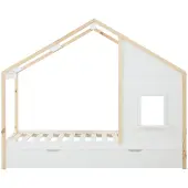 Vente-unique Hutbed hout wit 90 x 190 cm RINELYA