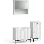 Vicco Eliza Badkamermeubelset – 3 delen Witte golf