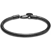 Lucleon Essentials | 4 mm Gunmetal Zwarte Armband met Slangenschakels